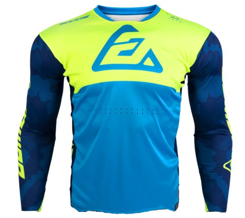 Answer LE Elite Camo Jersey Cyan/Hyper Acid/Black Youth - Large