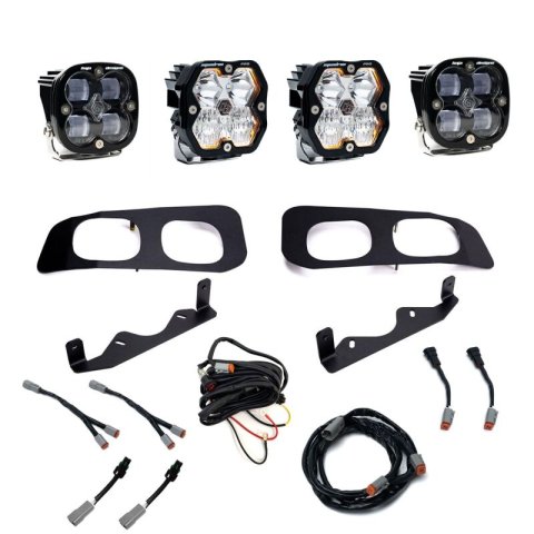 Baja Designs 23-25 Ford Super Duty Squadron Pro/SAE 2.0 Dual Fog Pocket Kit (SAE Fog) - Clear