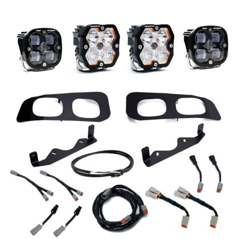 Baja Designs 23-25 Ford SD Squadron Sport/SAE 2.0 Dual Fog Pocket Kit Upfitter (SAE Fog) - Clear