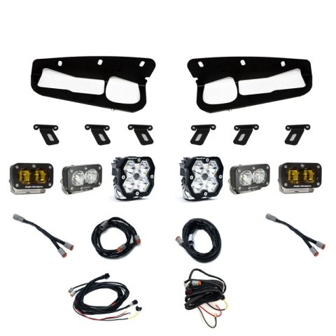 Baja Designs 21-25 Ford Bronco Squadron 2.0 Sport (Spot) & S2 Sport D/C Clr / S2 SAE Ambr Steel Bmpr
