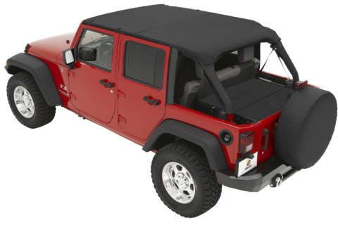 Bestop 07-09 Jeep Wrangler JK 4-Door Header Safari Bikini (Black Diamond)