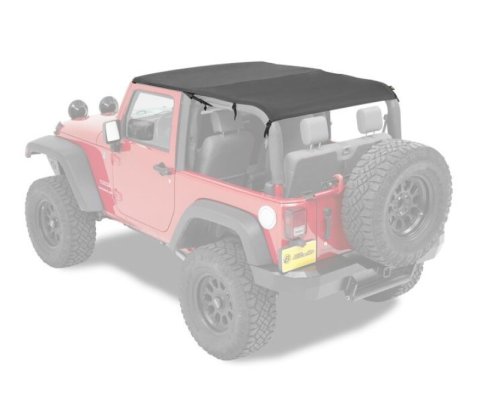 Bestop 10-18 Jeep Wrangler JK 2-Door Header Safari Cable Style Bikini (Black Diamond)