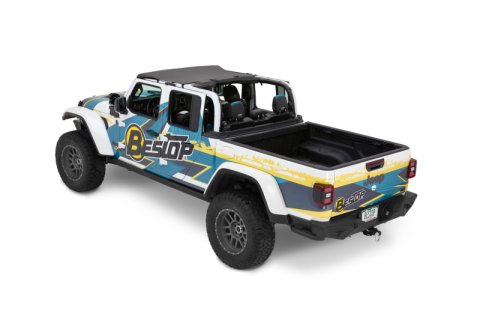 Bestop 20-26 Jeep Gladiator / 18-26 Wrangler JL Header Targa Bikini (Black Diamond)