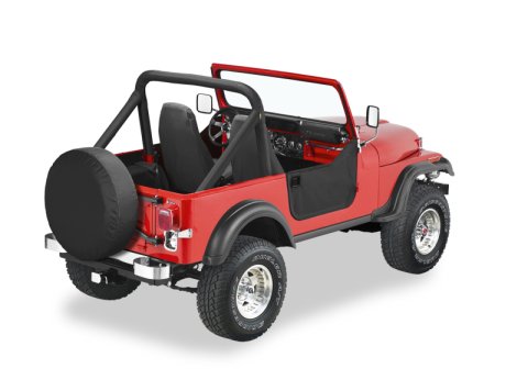 Bestop 76-86 Jeep Cj7 / 81-85 Scdodge Rambler Cj8 Lower Fabric Doors (Black Crush)