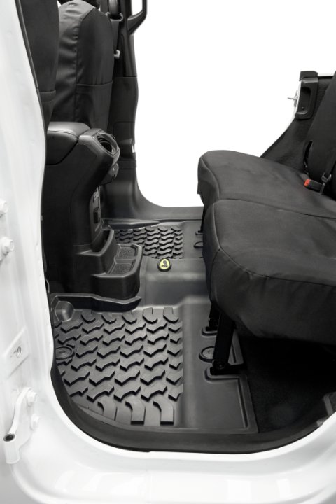 Bestop 18-26 Jeep Wrangler JL 4-Door Exc. 4Xe Rear Floor Mats (Black)