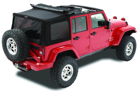 Bestop 10-18 Jeep Wrangler JK 4-Door Replace A-Top (Prem Blk Twill Tinted Windows No Door Skins )