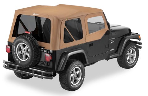 Bestop 97-02 Jeep Wrangler TJ Replace A-Top (Spice Sailcloth Tinted Windows Upper Door Skins )