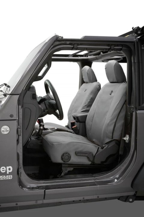 Bestop 20-23 Jeep Gladiator / 18-2023 Wrangler JL 4-Door Front Seat Covers (Charcoal)