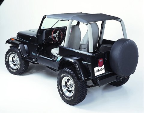 Bestop 92-95 Jeep Wrangler YJ Strapless Safari Bikini (Black Denim)