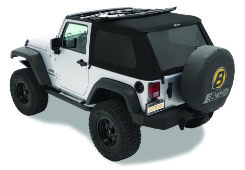 Bestop 07-18 Jeep Wrangler JK 2-Door A-Top Trektop (Prem Blk Twill Tinted Windows No Door Skins)