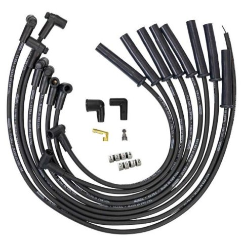Moroso Ford 289 302 351W HEI-Style Cap Ultra 350 8mm Multi-Angle Boot Spark Plug Wire Set - Black