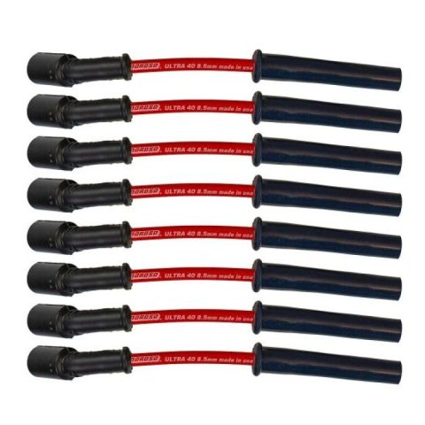 Moroso GM LS 5.7L/6.0L/6.2L/7.0L Ultra 40 8.5mm Multi-Angle Boot Ignition Spark Plug Wire Set - Red