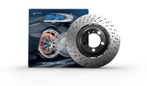 SHW 24-25 Porsche 911 GT3 4.0L Left Front Cross-Drilled Lightweight Brake Rotor (9GT615301L)