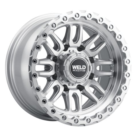 Weld Off-Road Swift 17x9in - 5x114.3 / 5x127 BP - ET-12 78.1mm CB Gloss Silver Machined Wheel & Ring