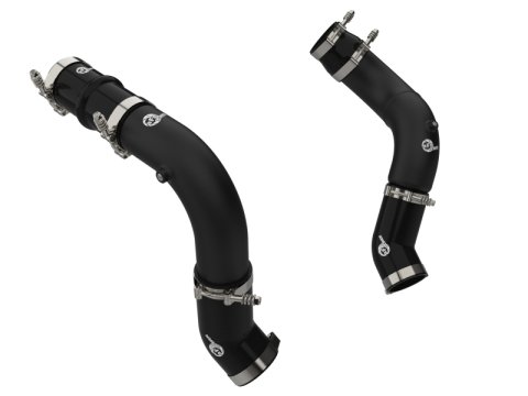 aFe BladeRunner 3in & 3-1/2in AL Hot and Cold Charge Pipe Kit Black RAM Diesel Trucks 25-26 L6-6.7L