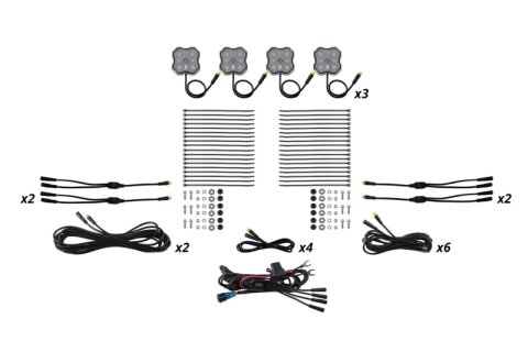 Diode Dynamics Rock Light - Red/White - M8 12-Pack