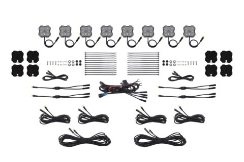 Diode Dynamics Rock Light - Red/White - M8 Magnet 8-Pack