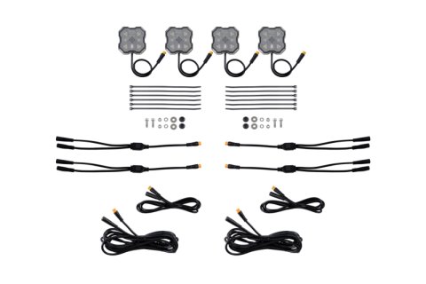 Diode Dynamics Rock Light - Red/White - M8 Add-On 4-Pack