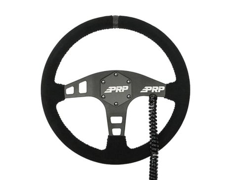 PRP Heated Flat Suede Steering Wheel - Black
