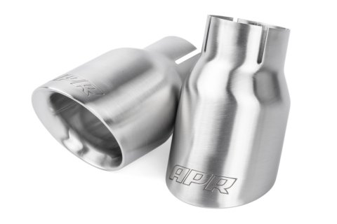 APR Double-Walled 3.5in Slash-Cut Tips - Brushed Silver - Set of 2