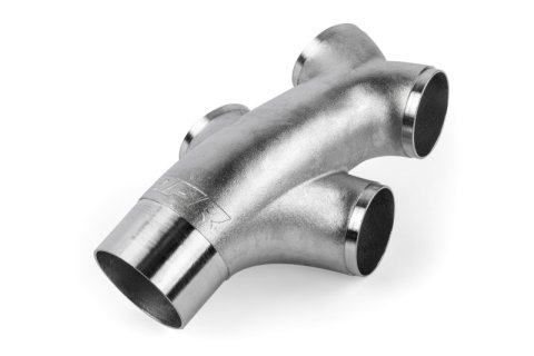 APR Cast T304 Stainless Steel Double Y-Splitter - 76mm to Quad 63.5mm (3in to Quad 2.5in)