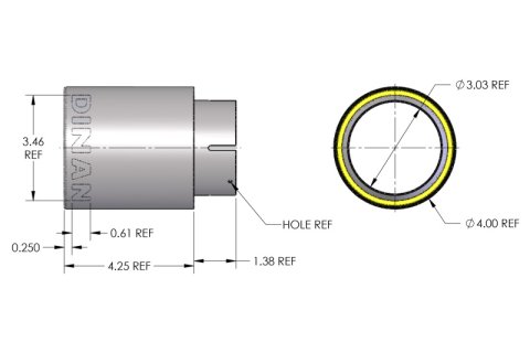 Dinan Double-Walled 4in Clamp-On Exhaust Tip - Polished - 4in Outlet / 3in Inlet
