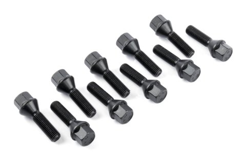 Dinan Lug Bolts - Cone Seat - M12x1.5 - 35mm - Black (Set of 10)