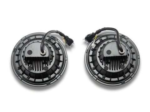 Raxiom 07-08 Jeep Wrangler JK Hi Output LED Headlights/Angel Eye DRL- Black Housing- Clear Lens