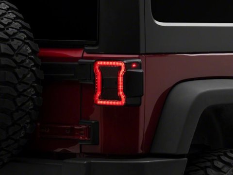 Raxiom 07-18 Jeep Wrangler JK LED Tail Lights- Red Housing- Smoked Lens