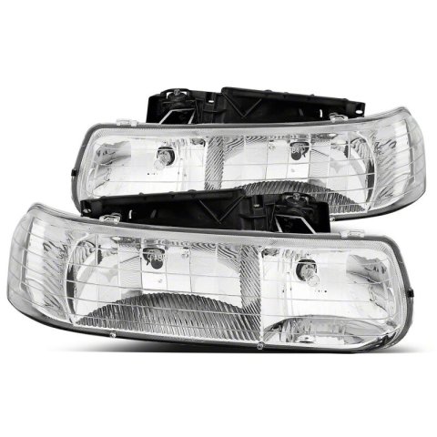 Raxiom 99-02 Chevrolet Silverado 1500 Axial Series Euro Headlights- Chrome Housing- Clear Lens