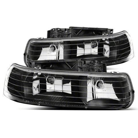 Raxiom 99-02 Chevrolet Silverado 1500 Axial Series Euro Headlights- Black Housing- Clear Lens