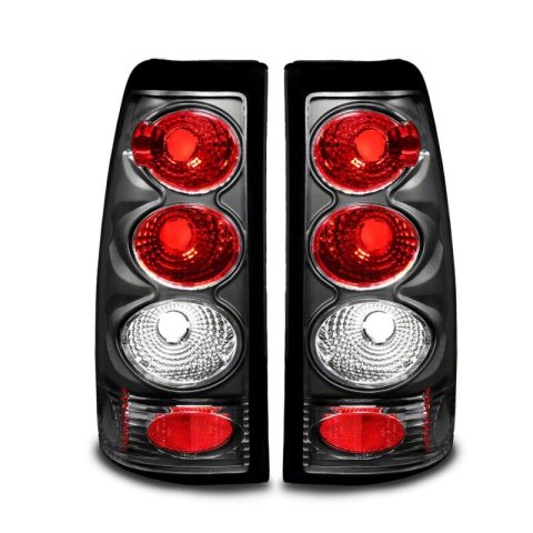 Raxiom 99-02 Chevrolet Silverado 1500 Fleetside Axial Series Tail Lights- Black - Red/Clear Lens