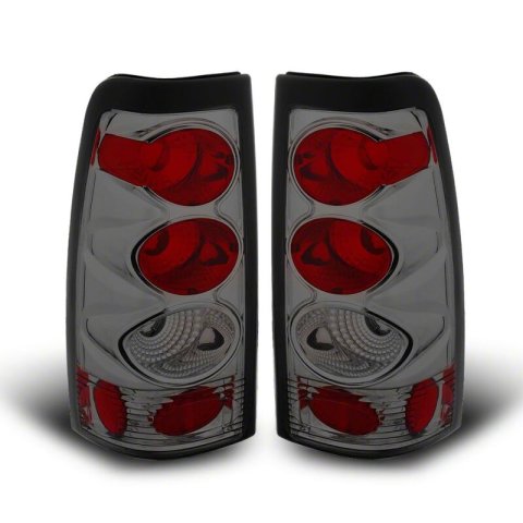 Raxiom 99-02 Chevrolet Silverado 1500 Fleetside Axial Series Tail Lights- Black- Smoked Lens