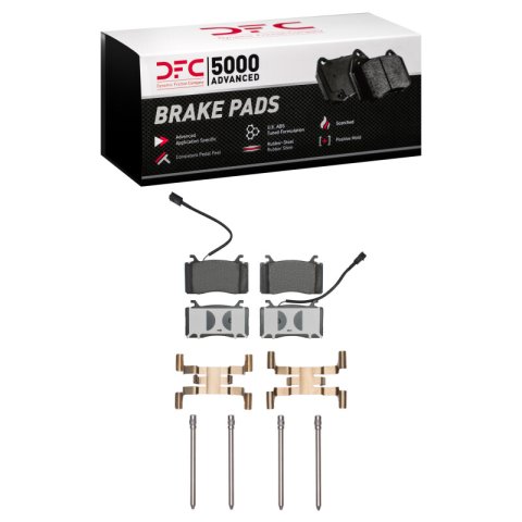 DFC 17-25 Alfa Romeo Giulia Front Rotors with 5000 Advanced Brake Pads w/Hardware (1x dfc1551-2052-01, 2x dfc600-16012)