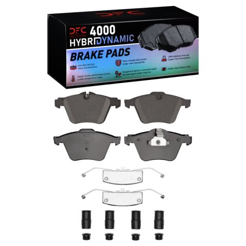 DFC 2009 Jaguar XF Front Rotors w/4000 HybriDynamic Brake Pads w/Hardware (1x dfc4000-1240-01, 2x dfc600-20020)
