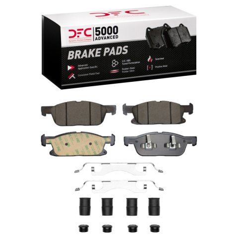 DFC 15-20 Ford Edge Front Rotors with 5000 Advanced Brake Pads w/Hardware (1x dfc1551-1818-01, 2x dfc600-55006)
