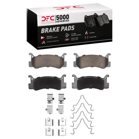 DFC 92-95 Mazda MX-3 Rear Geospec Rotors with 5000 Advanced Brake Pads w/Hardware (1x dfc1551-0366-01, 2x dfc604-54003)