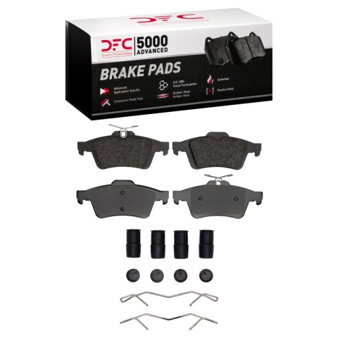 DFC 12-18 Ford Focus Rear Geospec Rotors with 5000 Advanced Brake Pads w/Hardware (1x dfc1551-1095-01, 2x dfc604-54066)