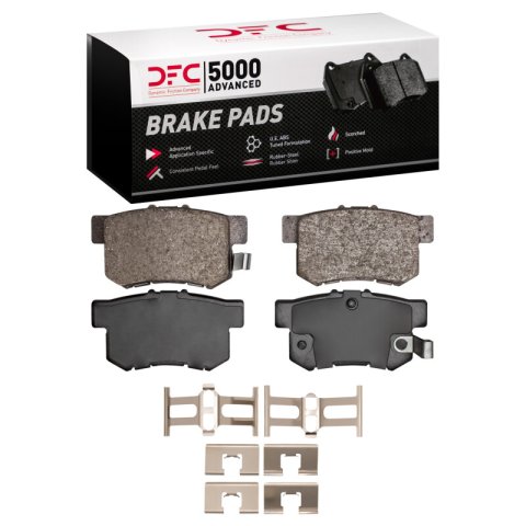 DFC 11-15 Honda CR-Z Rear Geospec Rotors with 5000 Advanced Brake Pads w/Hardware (1x dfc1551-0537-01, 2x dfc604-59035)