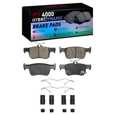DFC 18-25 Honda Accord Rear Geospec Rotors w/4000 HybriDynamic Brake Pads w/Hardware (1x dfc4000-2102-01, 2x dfc604-59071)