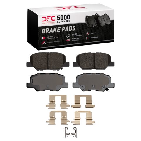 DFC 13-24 Mitsubishi RVR Rear Geospec Rotors with 5000 Advanced Brake Pads w/Hardware (1x dfc1551-1679-01, 2x dfc604-72063)