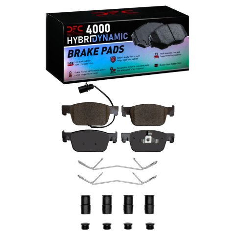 DFC 16-25 Audi A4 Front Geospec Rotors w/4000 HybriDynamic Brake Pads w/Hardware (1x dfc4000-1953-01, 2x dfc604-73086)