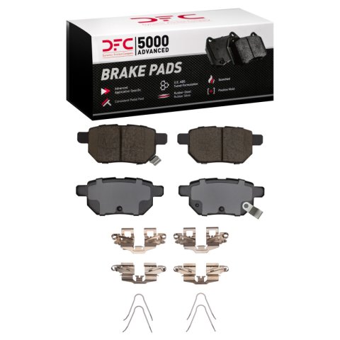 DFC 08-18 Pontiac Vibe Rear Geospec Rotors with 5000 Advanced Brake Pads w/Hardware (1x dfc1551-1423-01, 2x dfc604-76082)