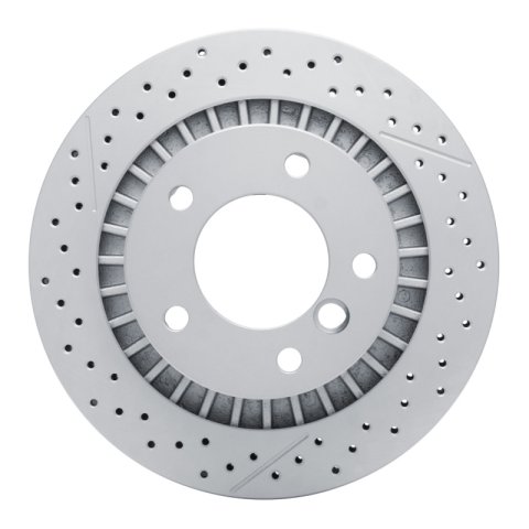 R1 13-18 Mercedes-Benz G63 AMG Rear Drilled & Slotted Carbon Coated Brake Rotor Set (2x dfc634-63148)