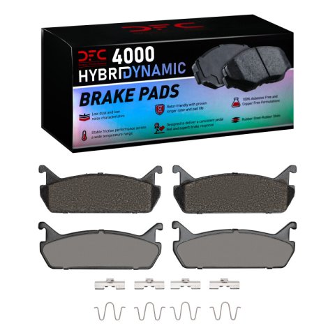DFC 90-96 Ford Escort Front & Rear Rotors w/4000 HybriDynamic Brake Pads w/Hardware (Bundled Kit)