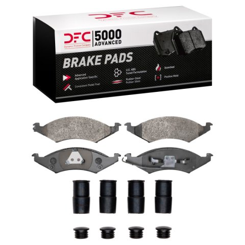 DFC 91-92 Ford Taurus Front & Rear Rotors with 5000 Advanced Brake Pads w/Hardware (Bundled Kit)