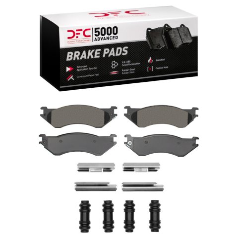 DFC 97-00 Ford F-150 Front & Rear Rotors with 5000 Advanced Brake Pads w/Hardware (Bundled Kit)