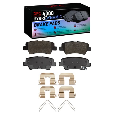 DFC 11-16 Hyundai Elantra Coupe Front & Rear Geospec Rotors w/4000 HybriDynamic Pads w/Hardware (Bundled Kit)