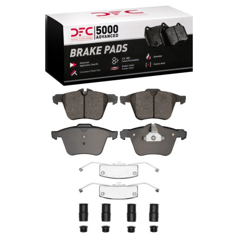 DFC 2009 Jaguar XF Front & Rear Geospec Rotors with 5000 Advanced Brake Pads w/Hardware (Bundled Kit)