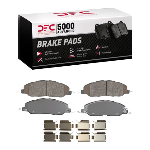 DFC 05-10 Ford Mustang Front & Rear Geospec Rotors with 5000 Advanced Brake Pads w/Hardware (Bundled Kit)